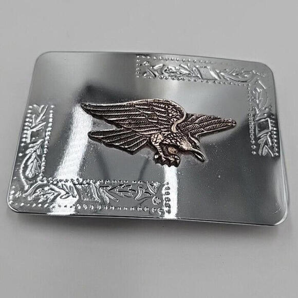Majestic Flying Eagle on Vintage Two Tone Western‎ Belt Buckle - Picture 3 of 6